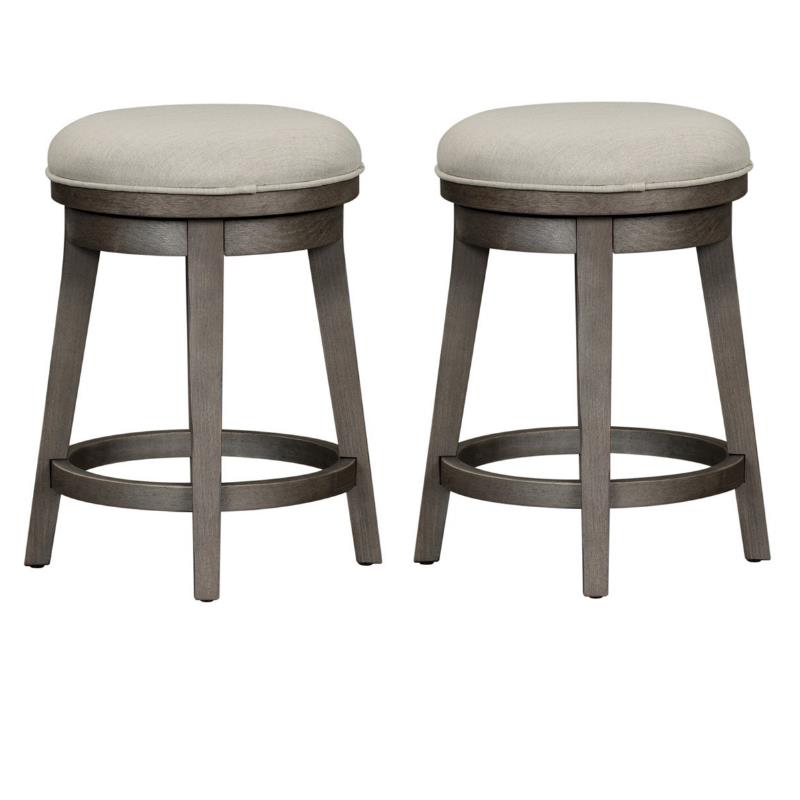 Home Square 2-Piece Furniture Farmhouse Console Swivel Stool Set