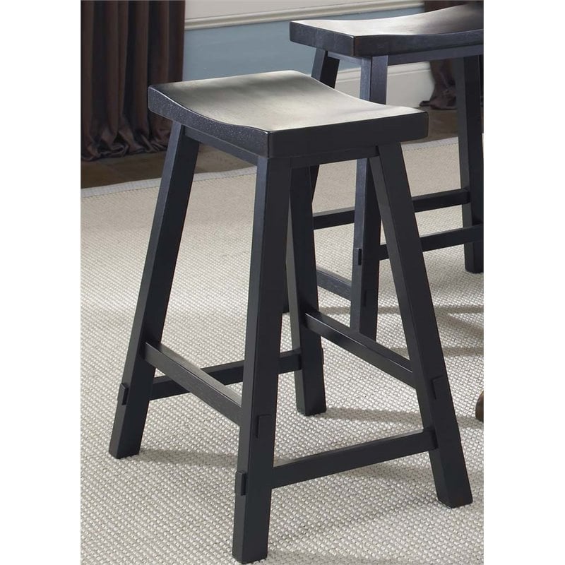 Home Square 3-Piece Furniture Creations 30 Inch Sawhorse Barstool Set in Black