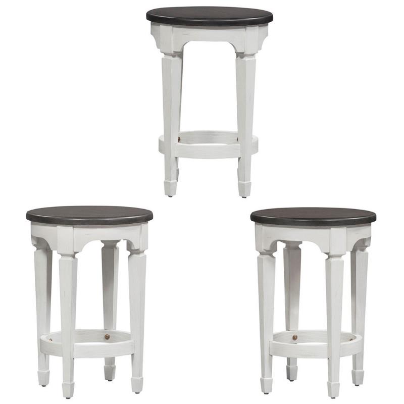 Home Square 3-Piece Furniture Allyson Park Console Stool Set in White