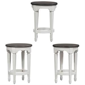 Home Square 3-Piece Furniture Allyson Park Console Stool Set in White