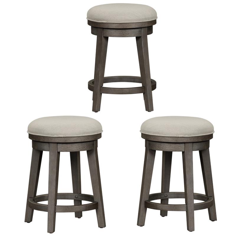 Home Square 3-Piece Furniture Farmhouse Console Swivel Stool Set