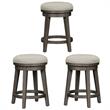 Home Square 3-Piece Furniture Farmhouse Console Swivel Stool Set