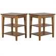 Home Square 2-Piece Furniture Lake House Tiered Table Set in Oak