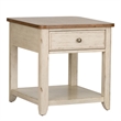 Home Square 2-Piece Furniture Farmhouse Reimagined End Table with Basket Set