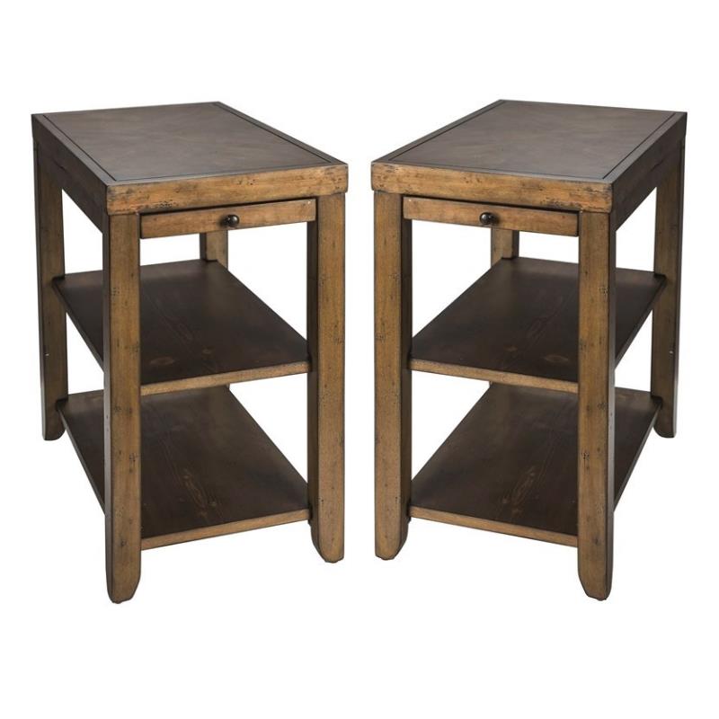 Home Square 2-Piece Furniture Mitchell Chair Side Table Set in Nutmeg