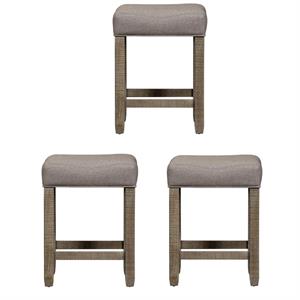 Home Square 3-Piece Furniture Parkland Falls Uph Console Stool Set