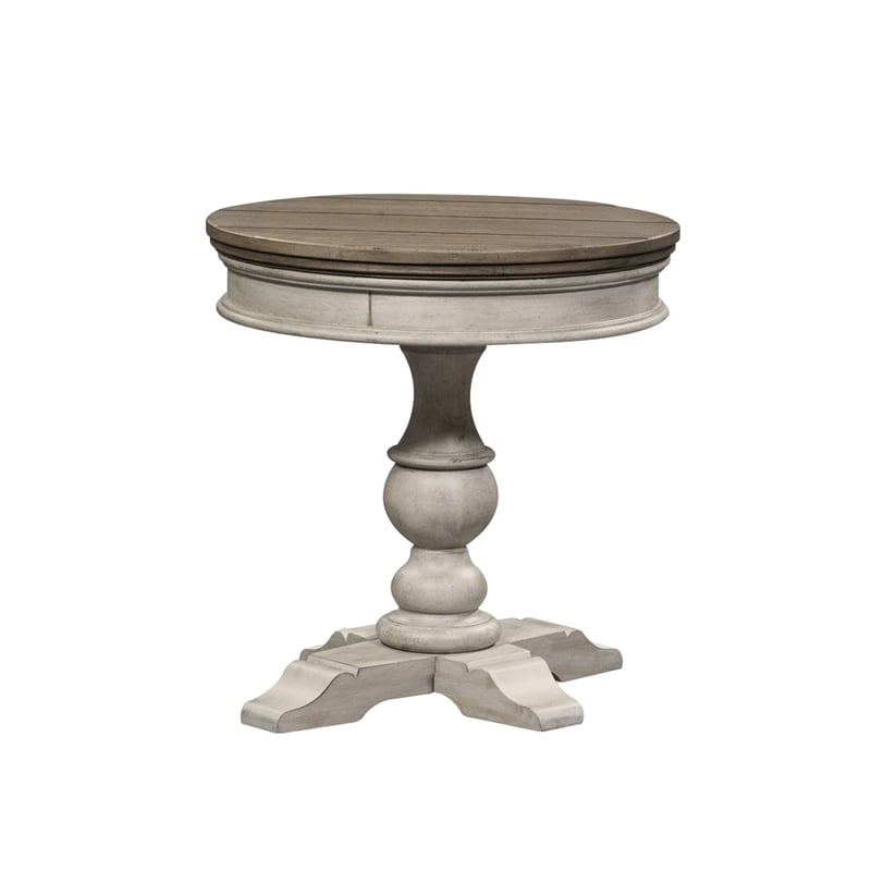 Home Square 2-Piece Furniture Heartland Round Pedestal Chair Side Table Set