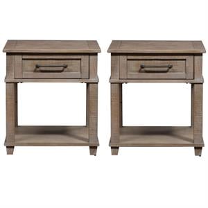 Home Square 2-Piece Furniture Parkland Falls Rectangular End Table Set