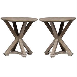 Home Square 2-Piece Furniture Parkland Falls Round End Table Set