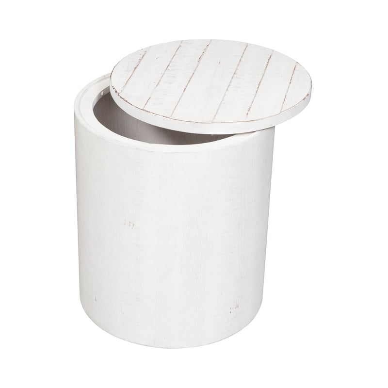 Home Square 2-Piece Furniture Modern Farmhouse Drum End Table Set