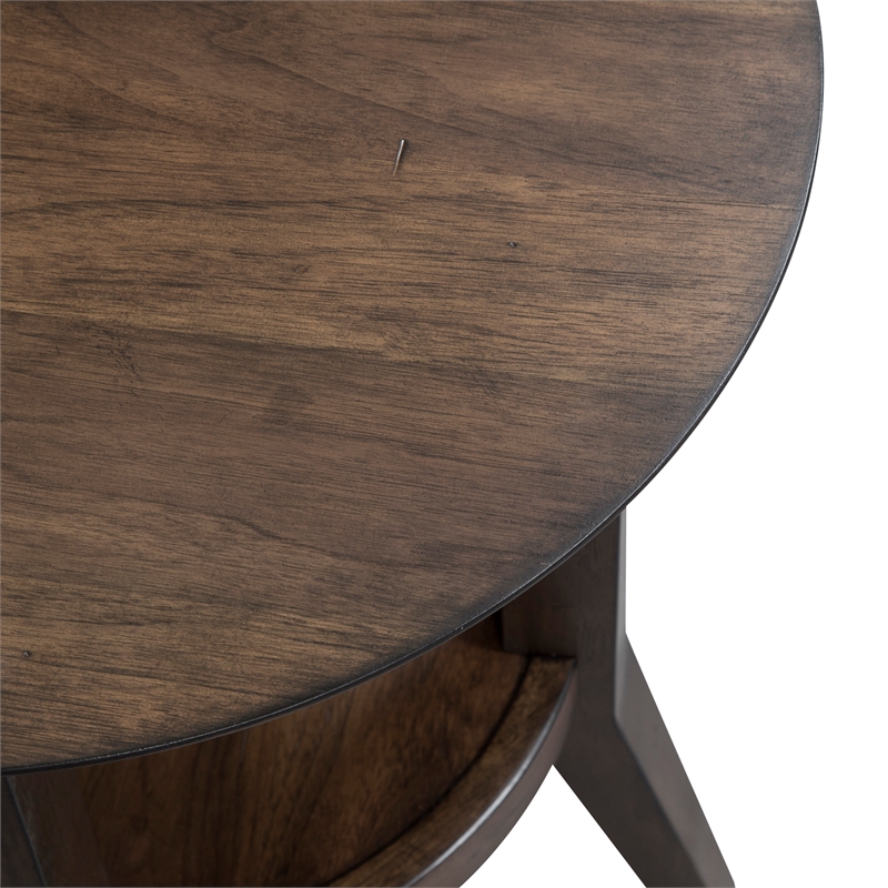 Home Square 2-Piece Furniture Ventura Blvd Round End Table Set in Bronze