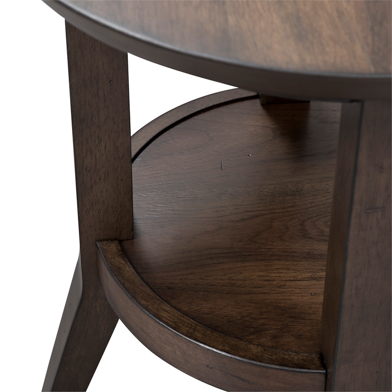 Home Square 2-Piece Furniture Ventura Blvd Round End Table Set in Bronze