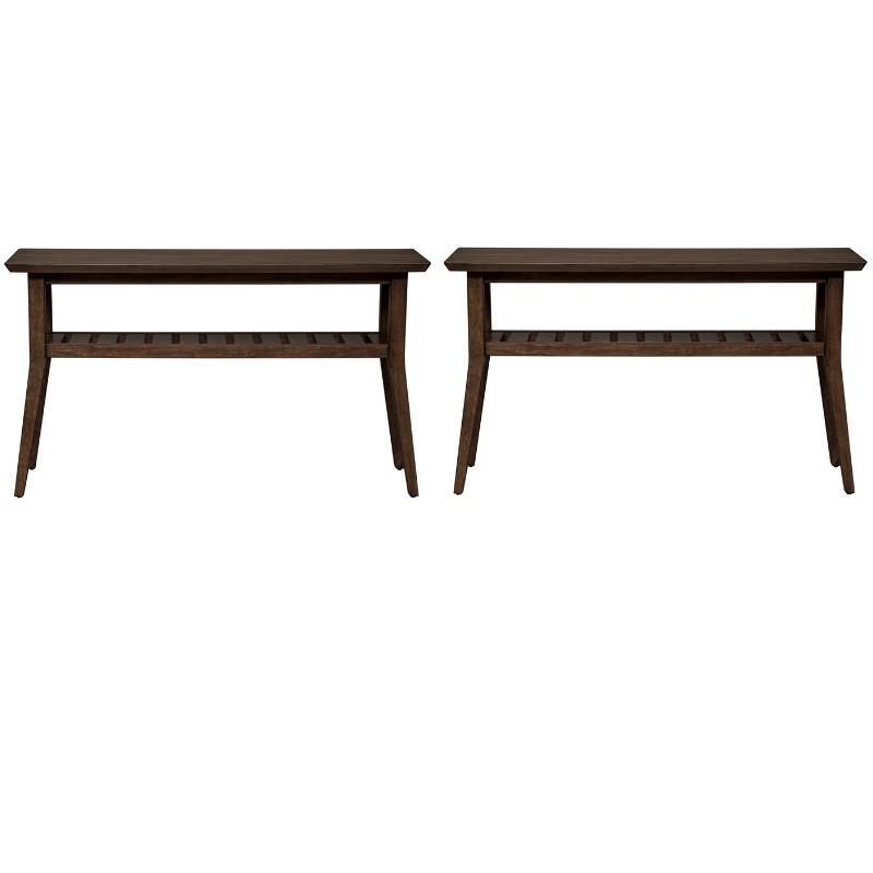 Home Square 2-Piece Furniture Ventura Blvd Sofa Table Set in Walnut