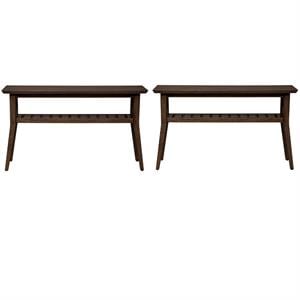 Home Square 2-Piece Furniture Ventura Blvd Sofa Table Set in Walnut