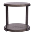 Home Square 2-Piece Furniture Modern View Round End Table Set in Brown