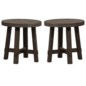 Home Square 2-Piece Furniture Modern Splay Leg Round End Table Set