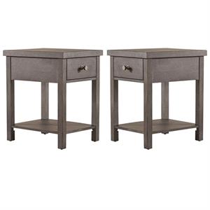 Home Square 2-Piece Furniture Modern Drawer Chair Side Table Set