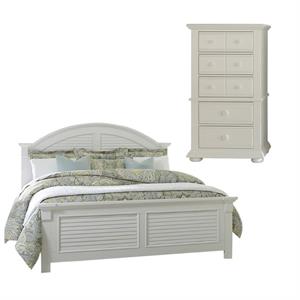 Home Square 2-Piece Set with Summer House King Panel Bed & Lingerie Chest