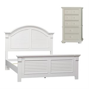 Home Square 2-Piece Set with Summer House Queen Panel Bed & Lingerie Chest