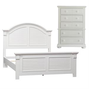 Home Square 2-Piece Set with Summer House Queen Panel Bed & 5-Drawer Chest