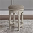 Home Square 3 Piece Console Swivel Stool Set in Antique White