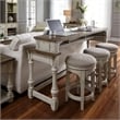 Home Square 3 Piece Console Swivel Stool Set in Antique White