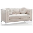 Home Square 2-Piece Set with Velvet Sofa and Loveseat in Ivory