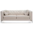 Home Square 2-Piece Set with Velvet Sofa and Loveseat in Ivory