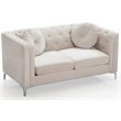 Home Square 2-Piece Set with Velvet Sofa and Loveseat in Ivory
