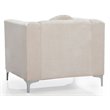 Home Square 2-Piece Furniture Set with Velvet Sofa and Chair in Ivory