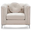 Home Square 2-Piece Furniture Set with Velvet Sofa and Chair in Ivory