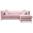 Home Square 2-Piece Set with Velvet Sofa Chaise and Loveseat in Pink