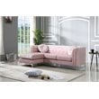 Home Square 2-Piece Set with Velvet Sofa Chaise and Loveseat in Pink