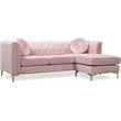 Home Square 2-Piece Set with Velvet Sofa Chaise and Loveseat in Pink