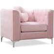 Home Square 2-Piece Set with Velvet Sofa Chaise and Chair in Pink