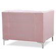 Home Square 2-Piece Set with Velvet Sofa Chaise and Chair in Pink