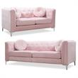 Home Square 2-Piece Set with Velvet Sofa and Loveseat in Pink