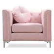 Home Square 2-Piece Furniture Set with Velvet Sofa and Chair in Pink