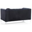Home Square 2-Piece Set with Velvet Sofa Chaise and Loveseat in Black