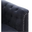 Home Square 2-Piece Set with Velvet Sofa Chaise and Loveseat in Black