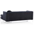 Home Square 2-Piece Set with Velvet Sofa Chaise and Chair in Black