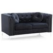 Home Square 2-Piece Set with Velvet Sofa and Loveseat in Black