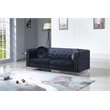 Home Square 2-Piece Set with Velvet Sofa and Loveseat in Black