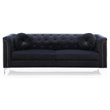 Home Square 2-Piece Furniture Set with Velvet Sofa and Chair in Black