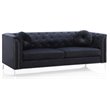 Home Square 2-Piece Furniture Set with Velvet Sofa and Chair in Black