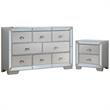 Home Square 2-Piece Set with 8-Drawer Dresser & 2-Drawer Nightstand in Champagne