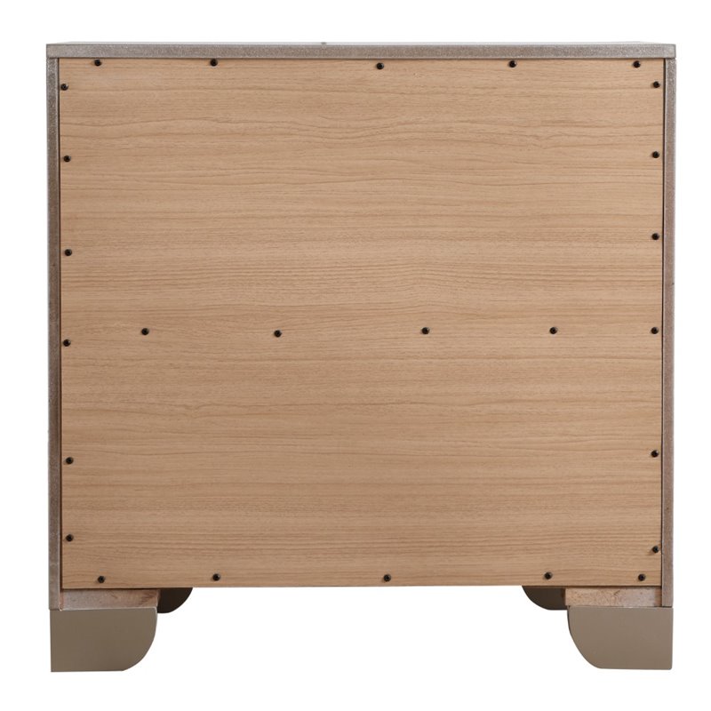 Home Square 2-Piece Set with 5-Drawer Chest & 2-Drawer Nightstand in Champagne