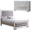 Home Square 2-Piece Set with King Panel Bed and 8-Drawer Dresser in Champagne