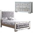 Home Square 2-Piece Set with Full Panel Bed & 8-Drawer Dresser in Champagne