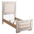 Home Square 2-Piece Set with Twin Panel Bed and 2-Drawer Nightstand in Pearl